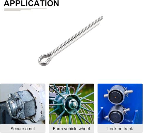 3mm x 50mm (DxL) Cotter Clip Pins - 60Pack - Good for Machinery - 304 Stainless Steel Hairpin Fasteners - Silver in Saudi Arabia