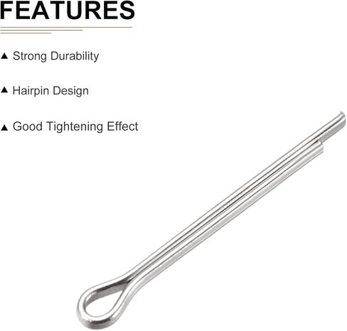 3mm x 50mm (DxL) Cotter Clip Pins - 60Pack - Good for Machinery - 304 Stainless Steel Hairpin Fasteners - Silver in Saudi Arabia