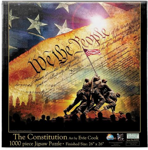 SUNSOUT INC - الدستور - أحجية الصور المقطوعة 1000 قطعة من الفنان: Evie Cook - الحجم النهائي 26 بوصة × 26 بوصة أمريكانا - MPN# 51793 in Kuwait