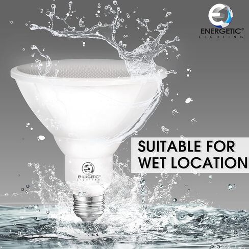 ضوء فيضانات LED Par38 خارجي نشط، 11 وات = 90 وات، 900 لومن، ضوء نهاري 5000 كلفن، قاعدة E26، غير قابلة للتعتيم، لمبة سبوت مقاومة للماء، مدرج في قائمة UL (6 عبوات) in Kuwait