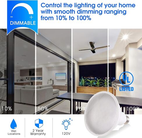 Energetic Outdoor Par38 Led Flood Light,11W=90W,900lm,5000K Daylight,E26 Base,Non-Dimmable, Waterproof Spot Bulb,UL Listed (6 Pack) in Kuwait