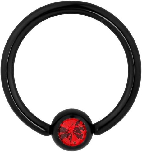 16G 10mm Titanium 316L Surgical Steel Captive Bead Ring with Gem Sold Individually in Saudi Arabia