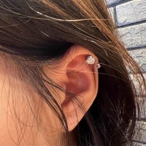 6 Pcs 16G Hypoallergenic 316L Stainless Steel Horseshoe Nose Ring Hoop,Septum Ring, Double Head Internal Threaded Cubic Zirconia Cartilage Earrings Hoops, Eyebrow, Lip, Helix Piercing Jewelry for Men Women in Kuwait