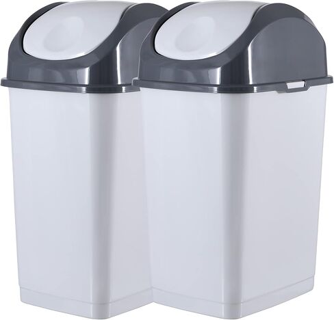 Superio 1.25 Gal Mini Plastic Trash Can with Swing Top Lid Compact Small Waste Bin Portable Garbage Can for Countertop, Desktop, Make up Vanity, Bathroom, Car, Under Sink, 5 Quart (2 Pack, 9 Gallon) in Saudi Arabia