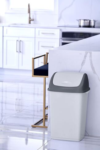 Superio 1.25 Gal Mini Plastic Trash Can with Swing Top Lid Compact Small Waste Bin Portable Garbage Can for Countertop, Desktop, Make up Vanity, Bathroom, Car, Under Sink, 5 Quart (2 Pack, 9 Gallon) in Saudi Arabia