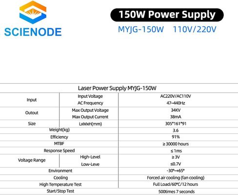 SCIENODE CO2 Laser Power Supply - 60W 110V Power Supply for Laser Tube Laser Engraver Cutter Engraving Cutting Machine, MYJG-60W in Saudi Arabia