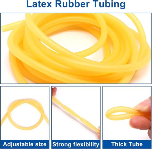 أنابيب اللاتكس، أنابيب المطاط الطبيعي 5/51 "معرف × 3/16" OD الأنابيب الجراحية حبال النار أنابيب المطاط المنجنيق أنبوب مرن خرطوم الرمح الفرقة (2.5 مم × 5 مم، 9.8 قدم) in Kuwait
