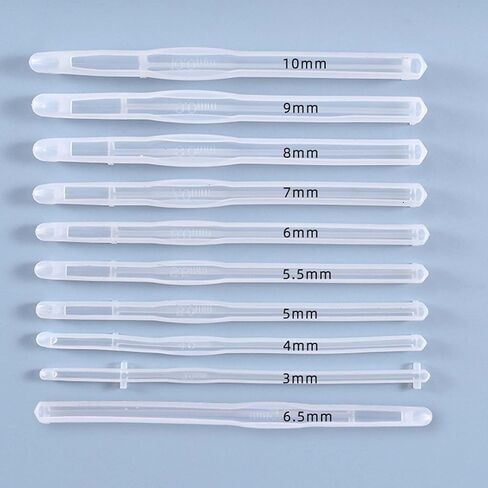 Allazone 10 قطع من الراتنج السيليكون الكروشيه هوك مجموعة قوالب الراتنج الحياكة الإبر الحرفية الصب قوالب الحياكة البلوزات أداة قالب السيليكون للحرف اليدوية DIY in Kuwait