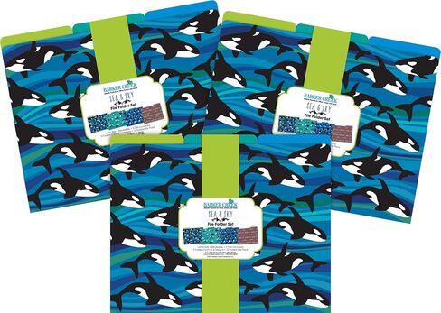 Barker Creek Designer File Folders Set of 36, Sea & Sky, Multi-Design Set, Sea & Sky-Themed Designs, Fully Reversible, Letter-Size, 1/3 Cut Tabs, 36 Folders in Set (3914) in Saudi Arabia