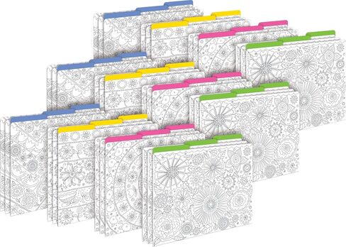 Barker Creek Designer File Folders Set of 36, Sea & Sky, Multi-Design Set, Sea & Sky-Themed Designs, Fully Reversible, Letter-Size, 1/3 Cut Tabs, 36 Folders in Set (3914) in Saudi Arabia