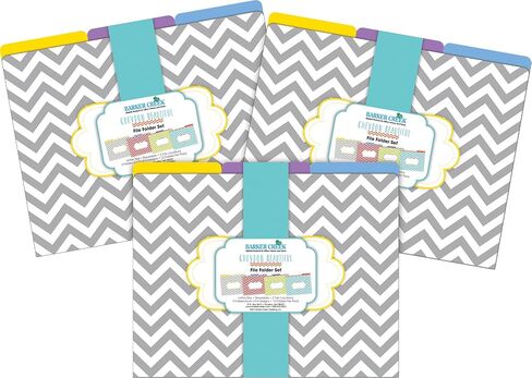 Barker Creek Designer File Folders Set of 36, Sea & Sky, Multi-Design Set, Sea & Sky-Themed Designs, Fully Reversible, Letter-Size, 1/3 Cut Tabs, 36 Folders in Set (3914) in Saudi Arabia