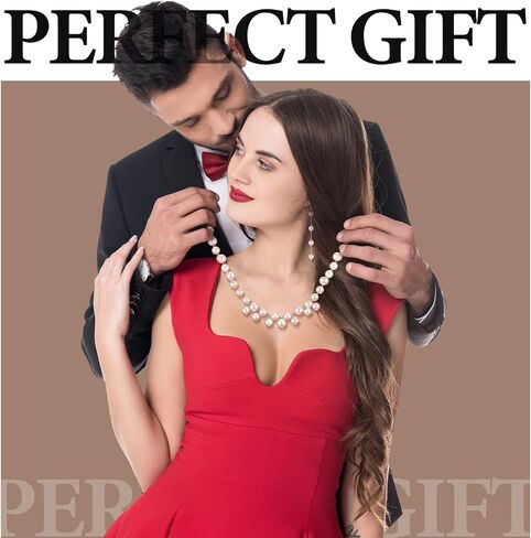 14 Pcs Pearl Chunky Jewelry Set for Women Girls Large Pearl Necklace Bracelet Earrings Set Women's Wedding Pearl Jewelry Set for Costume Accessories Birthday Tea Party Gift in Saudi Arabia