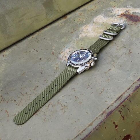 Watch Bands - Ballistic Nylon Quick Release Style Straps With Silver High End Heavy Buckle - Choice of Width - 18mm, 20mm, or 22mm in Saudi Arabia