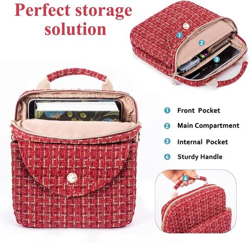 Tweed Book Cover for Women - Elegant Book Protector for Book Lovers - Washable Book Cover Case for Women - Soft Book Covers for Hardcover - Book Sleeve - Bible Cover - Bible Case -Book Gift in Saudi Arabia