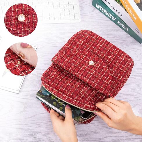 Tweed Book Cover for Women - Elegant Book Protector for Book Lovers - Washable Book Cover Case for Women - Soft Book Covers for Hardcover - Book Sleeve - Bible Cover - Bible Case -Book Gift in Saudi Arabia
