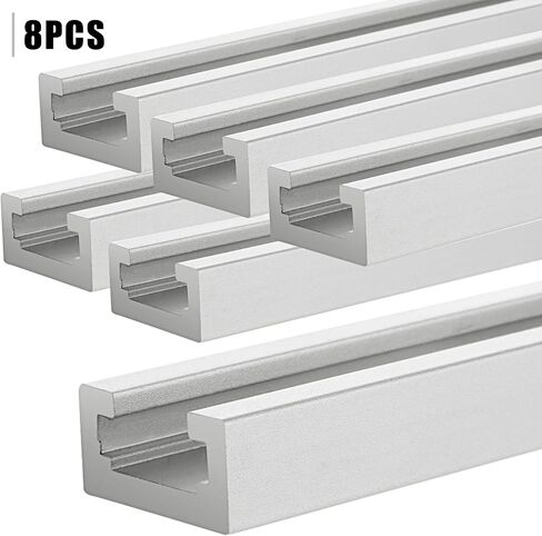 8 Pcs T-Track, 12 inch Aluminum Double T Track with Mounting Holes for Woodworking, Universal Double Cut Profile T Track for Drill Press Table, Router Table in Saudi Arabia