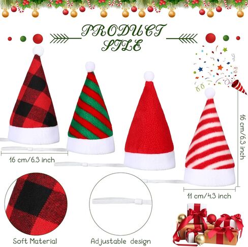 8 قطع من قبعة سانتا للحيوانات الأليفة، قبعة عيد الميلاد للكلاب والقطط، أزياء الحيوانات الأليفة، قبعة العطلات، أزياء لطيفة للجرو والقطط والكلاب الصغيرة والقطط (نمط مختلط) in Kuwait