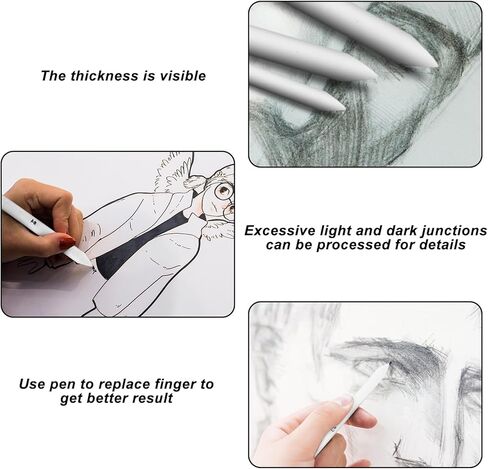 مجموعة مزج الجذوع والتورتيليون، 16 قطعة من مجموعة جذوع مزج الورق، خلاطات فنية ورقية أدوات رسم رسم للطلاب رسم تلطيخ رسم تنعيم الفحم الجرافيت الملون بقلم رصاص in Kuwait