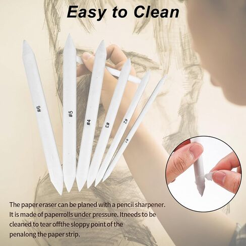 مجموعة مزج الجذوع والتورتيليون، 16 قطعة من مجموعة جذوع مزج الورق، خلاطات فنية ورقية أدوات رسم رسم للطلاب رسم تلطيخ رسم تنعيم الفحم الجرافيت الملون بقلم رصاص in Kuwait