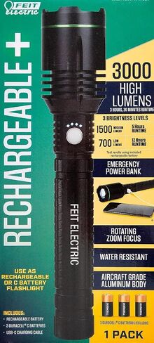 Feit Electric FEIT Rechageable Flashlight 3000 Lumens Power Bank, FLR3000C/FLEX/RP in Saudi Arabia
