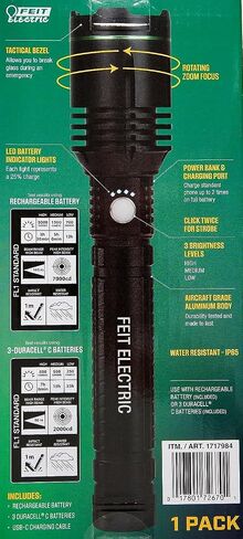 Feit Electric FEIT Rechageable Flashlight 3000 Lumens Power Bank, FLR3000C/FLEX/RP in Saudi Arabia