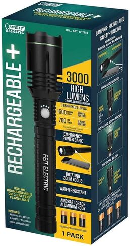 Feit Electric FEIT Rechageable Flashlight 3000 Lumens Power Bank, FLR3000C/FLEX/RP in Saudi Arabia