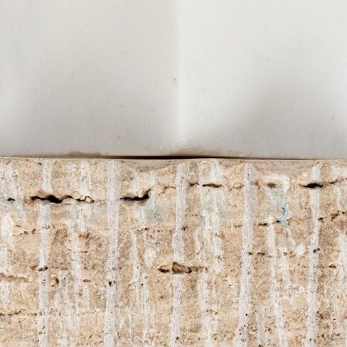 Bloomingville Decorative Marble and Travertine Candle Holder, White and Natural in Saudi Arabia