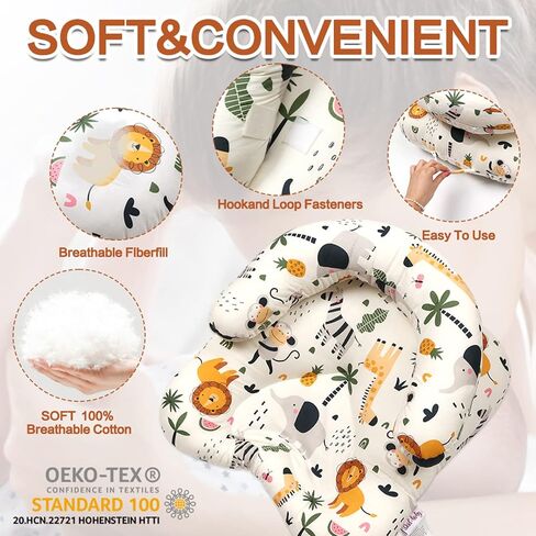 2-in-1 Tummy Time Mat & Seated Support Pillow,Baby Tummy Time Pillow Support for Newborns and Older Babies,with Detachable Support Pillow,Baby Shower Chair Floor Seater Gifts (Animals) in Saudi Arabia