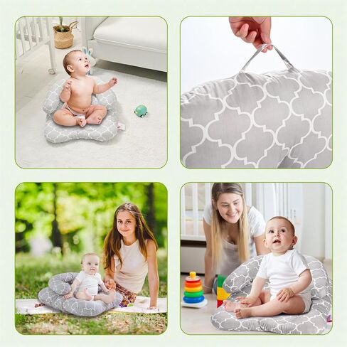 2-in-1 Tummy Time Mat & Seated Support Pillow,Baby Tummy Time Pillow Support for Newborns and Older Babies,with Detachable Support Pillow,Baby Shower Chair Floor Seater Gifts (Animals) in Saudi Arabia