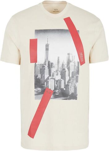 A｜X ARMANI EXCHANGE Men's Regular Fit Cotton City Graphic Tee in Saudi Arabia