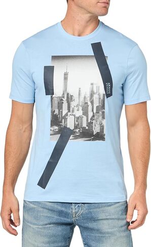 A｜X ARMANI EXCHANGE Men's Regular Fit Cotton City Graphic Tee in Saudi Arabia
