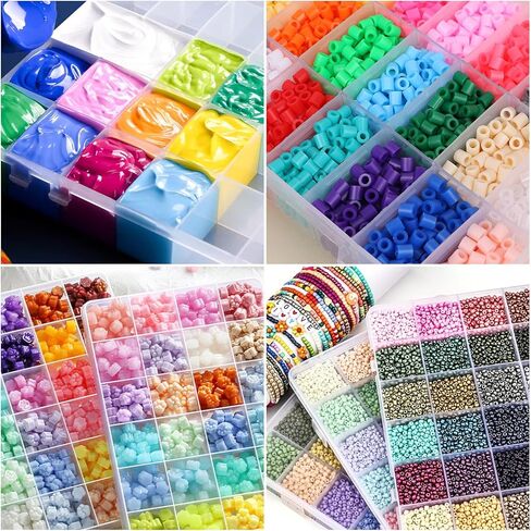 4 Pack Clear Plastic Organizer Box 36 Grids Plastic Organizer Box with Fixed Dividers Clear Storage Container Jewelry Box for Beads Art DIY Crafts Jewelry Hair Accessories in Kuwait