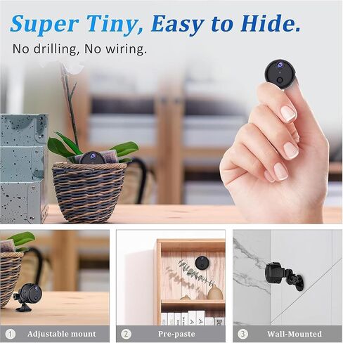 Yoidesu Camera Hidden Camera,1080P WiFi Mini Nanny Cam Baby Monitor Surveillance Camera for Home Office Security, Night, Motion Detection, Wide Angle Lens in Saudi Arabia