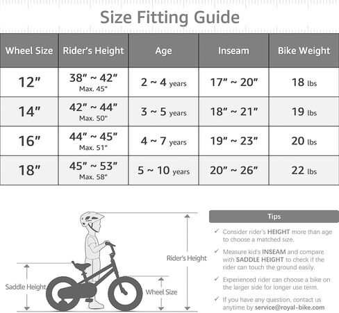 Royalbaby EZ Kids Bike 12 14 16 18 Inch Bicycle with Quick Release Crank Pedal for Beginners Easy Learn Biking Boys Girls Ages 3-9 Years in Saudi Arabia