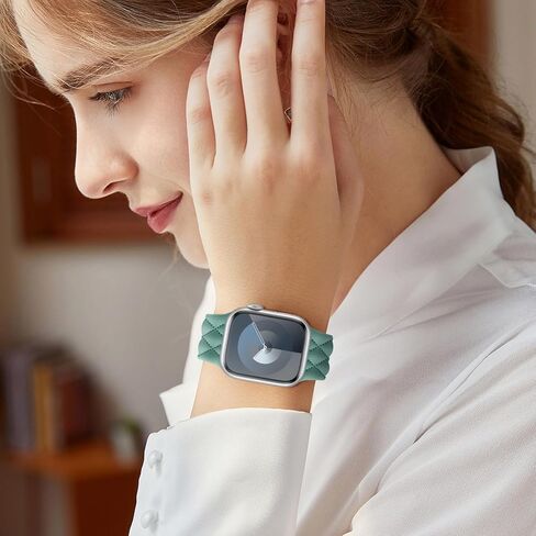 Matelasse Engraved Bands for Apple Watch Band 41mm 40mm 45mm 44mm 38mm 42mm Women,Silicone Designer Checkered Pattern Sport Strap Replacement WristBands for Apple Watch Series 9/8/7/SE 2nd/SE/6/5/4/3,iWatch Bands in Kuwait