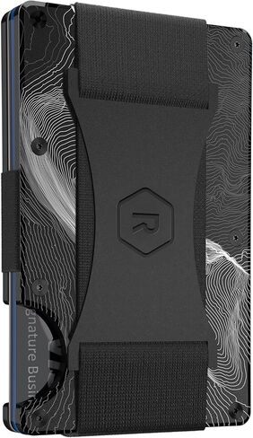 RIDGE wallets for men - The Ultimate RFID Wallet for Modern Dads - Slim, Stylish, and RFID Blocking - Aluminum Card & Cash Strap Wallet (Half Dome) in Kuwait
