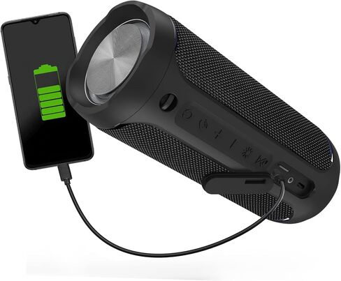 سماعات بلوتوث EDUPLINK بقوة 40 وات وصوت أعلى وصوت جهير عميق وعمر بطارية طويل IP67 مقاوم للماء للشحن في الهواء الطلق (أسود) in Kuwait