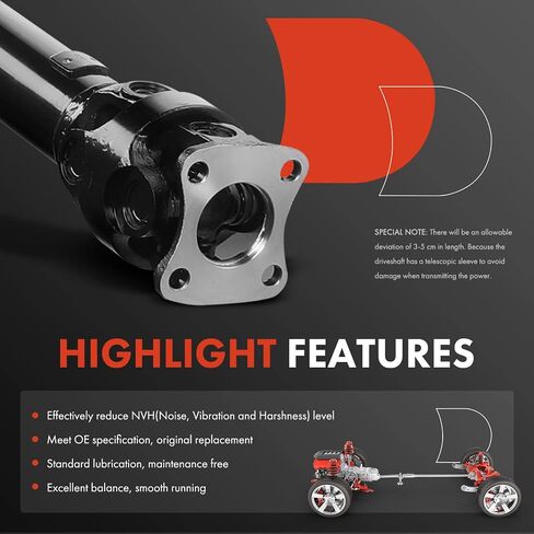 مجموعة عمود الدفع الخلفي الكامل A-Premium [4WD] متوافقة مع Ford Ranger 1990-1994 & Mazda B2300 B3000 B4000 1994، 2.3L 2.9L 3.0L 4.0L in Saudi Arabia