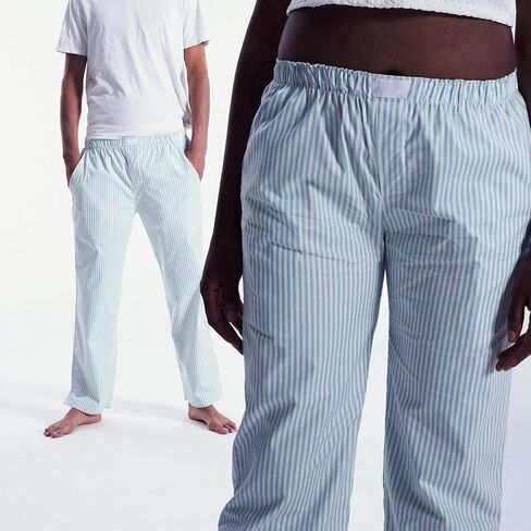 Seyurigaoka Y2K مخطط بيجامة السراويل للنساء لطيف واسعة الساق مقلمة النوم Pj قيعان Preppy بنطلون طويل وواسع بنطلون in Saudi Arabia