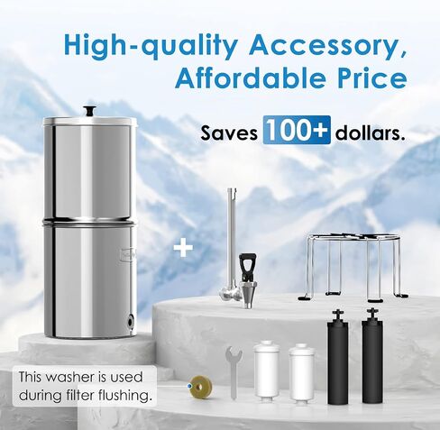 Waterdrop Gravity-fed Water Filter System, NSF/ANSI 42&372 Standard, 2.25G Stainless-Steel System with 4 Filters, Metal Water Level Spigot and Stand, Reduces Chlorine-King Tank Series, WD-TK-FS in Saudi Arabia
