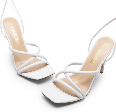 DREAM PAIRS Heels for Women Strappy High Stiletto Lace Up Heeled Sandals Square Open Toe Heels for Prom Party Dating in Saudi Arabia