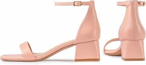 Women's Low Heels Square Open Toe Block Heeled Dress Ankle Strap Pump Holiday Party Homecoming Prom Wedding Sandals Fashionable in Saudi Arabia