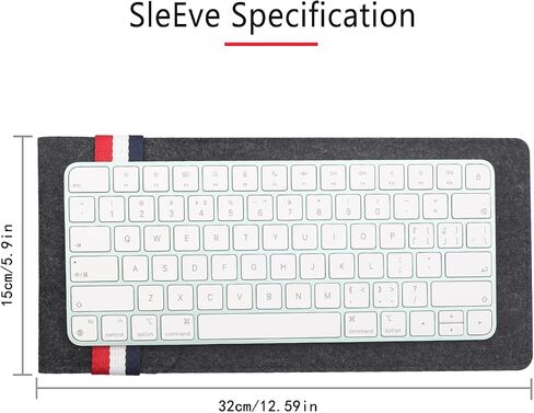 Keyboard Sleeve Cover Bag for Logitech K380 K380s, Magic Keyboard (A2449 A2450)/Magic Keyboard 2 (MLA22L/A A1644)/iMac 24" Keyboard, and Other Brand of Size Compatible Keyboard Portable Bag- Darkgrey in Saudi Arabia