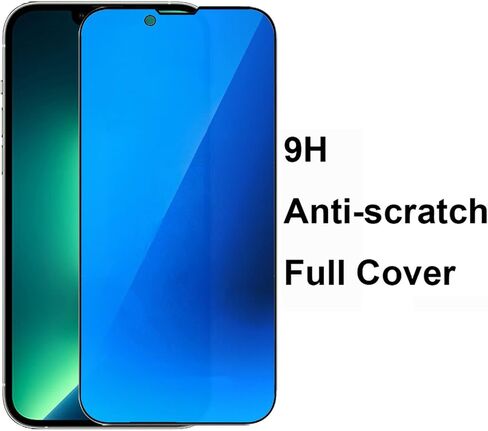 2 Pack Anti-Blue Privacy Tempered Glass for iPhone 15 Pro Max Mirror Anti-Spy Screen Protector Anti-Peeping Film Electroplated Blue 6.7 inch in Saudi Arabia
