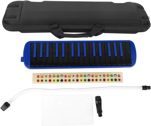 F-32s 32 Key Melodica Set Piano Style Portable Wind Musical Instrument with Mouthpiece Tube and Carrying Bag Suitable for Beginner Practice Gift (Blue) in Saudi Arabia