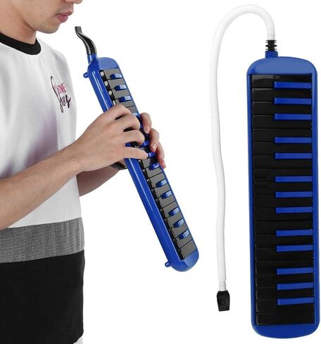 F-32s 32 Key Melodica Set Piano Style Portable Wind Musical Instrument with Mouthpiece Tube and Carrying Bag Suitable for Beginner Practice Gift (Blue) in Saudi Arabia
