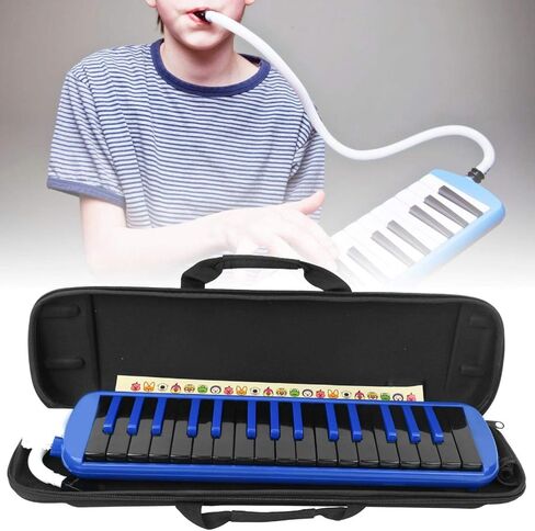 F-32s 32 Key Melodica Set Piano Style Portable Wind Musical Instrument with Mouthpiece Tube and Carrying Bag Suitable for Beginner Practice Gift (Blue) in Saudi Arabia