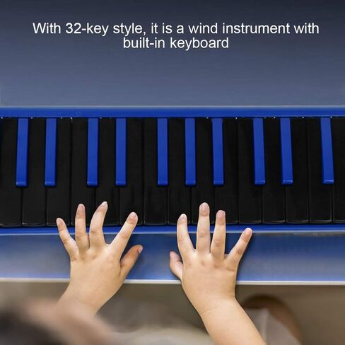 F-32s 32 Key Melodica Set Piano Style Portable Wind Musical Instrument with Mouthpiece Tube and Carrying Bag Suitable for Beginner Practice Gift (Blue) in Saudi Arabia