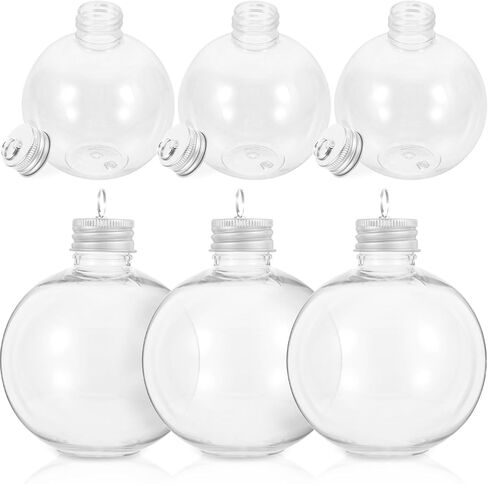 HOMSFOU Christmas Booze Balls 10pcs Clear Christmas Tree Fillable Ornaments Water Bottle Bulb Shape Plastic Xmas Pendant Candy Juice Bottles for Xmas Holiday Party Decorations 250ml in Saudi Arabia