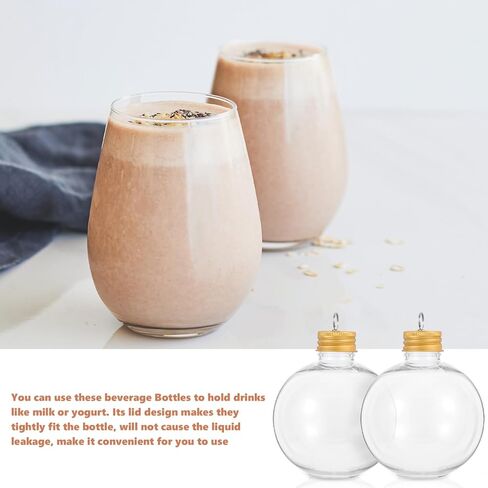 HOMSFOU Christmas Booze Balls 10pcs Clear Christmas Tree Fillable Ornaments Water Bottle Bulb Shape Plastic Xmas Pendant Candy Juice Bottles for Xmas Holiday Party Decorations 250ml in Saudi Arabia